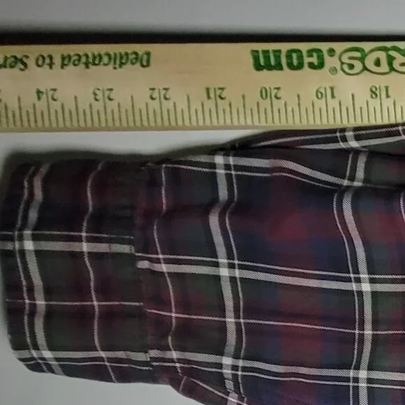 Tommy Hilfiger Mens Purple White Green Plaid Long Sleeve Button Up Shirt Size XL - Picture 7 of 12